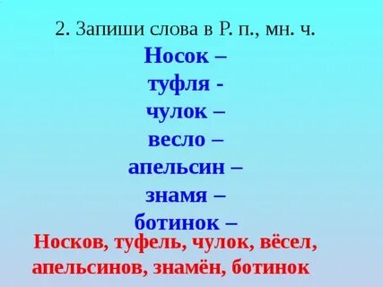 Слово носок в родительном падеже множественного числа
