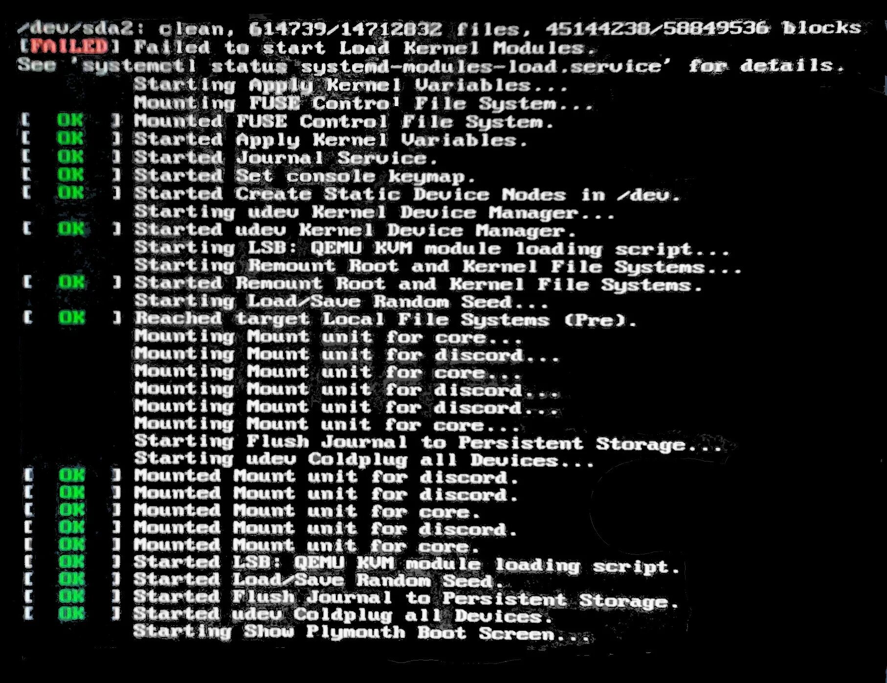 Startup loading. Unload Kernel Module что это. Автозапуск.модуля.ядра.Linux. Failed to start remount root and Kernel. Error load Kernel Module.