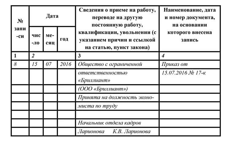 Сведения о принятии на работу. Сведения о приеме на работу. испытательный срок в трудовой книжке. запись в трудовой книжке с испытательным сроком. прием на работу постоянно.