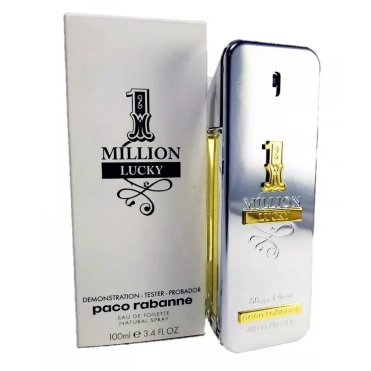 One million lucky. Paco Rabanne 1 million Lucky 100 ml. Тестер Paco Rabanne one million Lucky 100 ml. Paco Rabanne 1 million Lucky мужской. Paco Rabanne 1 million (мужские) тестер.