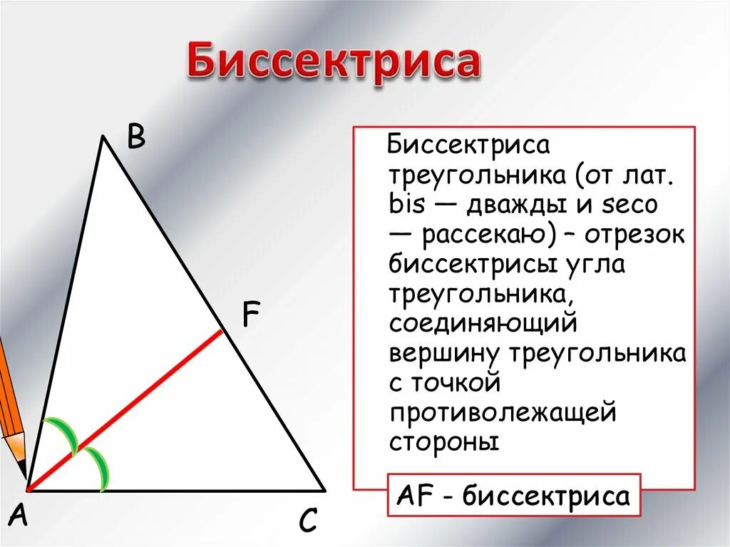 Биссектриса треугольника 7 класс геометрия рисунок. Как выглядит биссектриса треугольника. биссектриса треугольника треугольника. биссектриса остроугольника. бессетрисатреугольника.