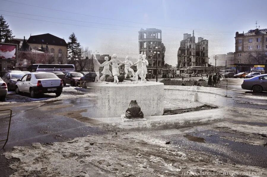 Время вол. Волгоград фонтан 1942. Сталинград 1942 и сейчас. Фонтан Волгоград - Сталинград.