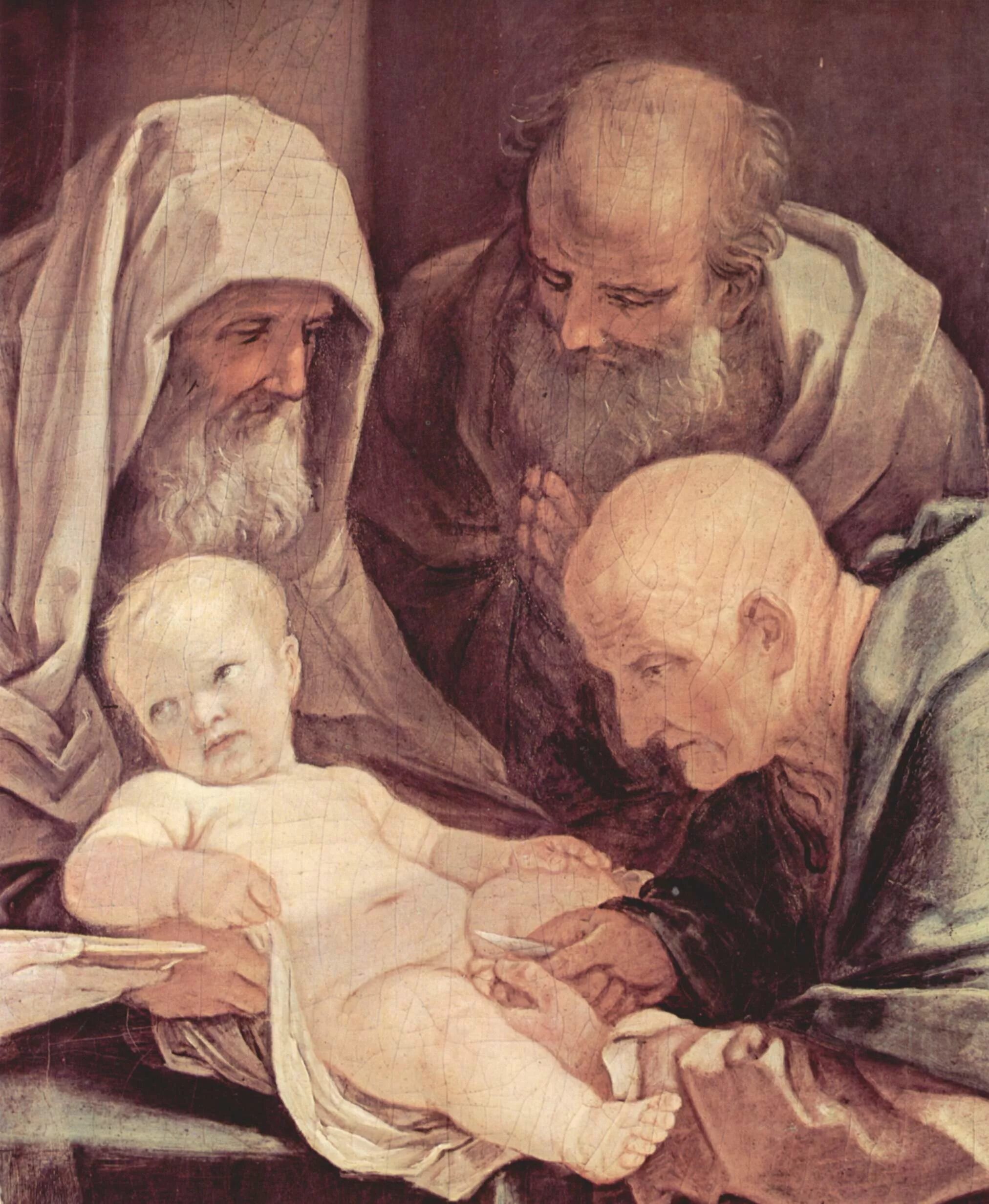 Что значит оскопить. Картина обрезание Иисуса Христа. Обрезание Христа в живописи. Обрезание младенца Иисуса.