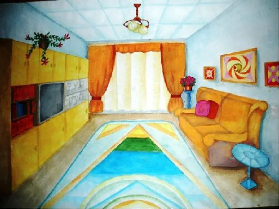 Рисунок комнаты. Рисунок на тему моя комната. Интерьер комнаты рисунок. Интерьер комнаты изо. Paint my room