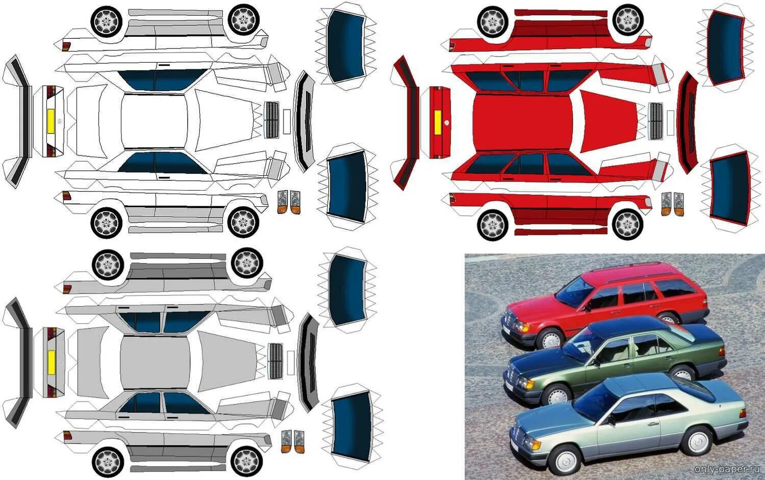 6 из бумаги. Мерседес 124 развертка. Бумажная модель Мерседес 124. Развертка ВАЗ 2115. Бумажная модель Mercedes Benz w124.