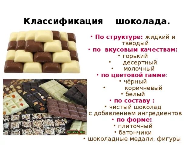 Определи по составу какой шоколад