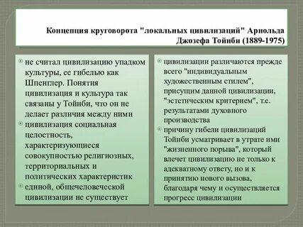 Автор теории вызова ответа развития локальных цивилизаций