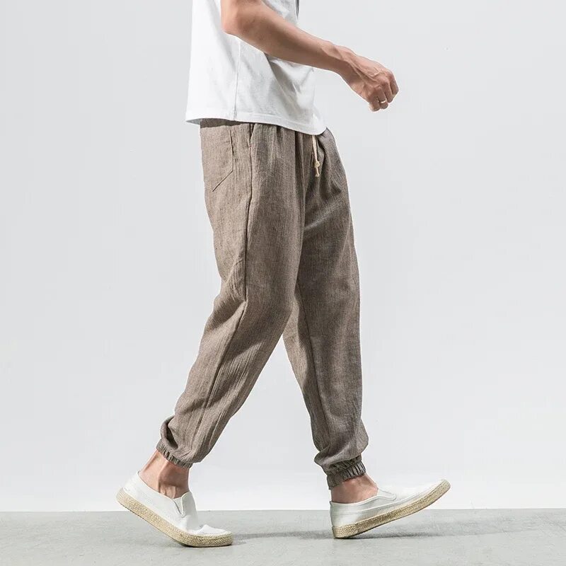 Купить брюки хлопковые. Baggy Pants мужские Loose Cotton. Harem Pants мужские штаны. Японские хлопковые брюки flaxen. Мужские льняные брюки Monsoon.