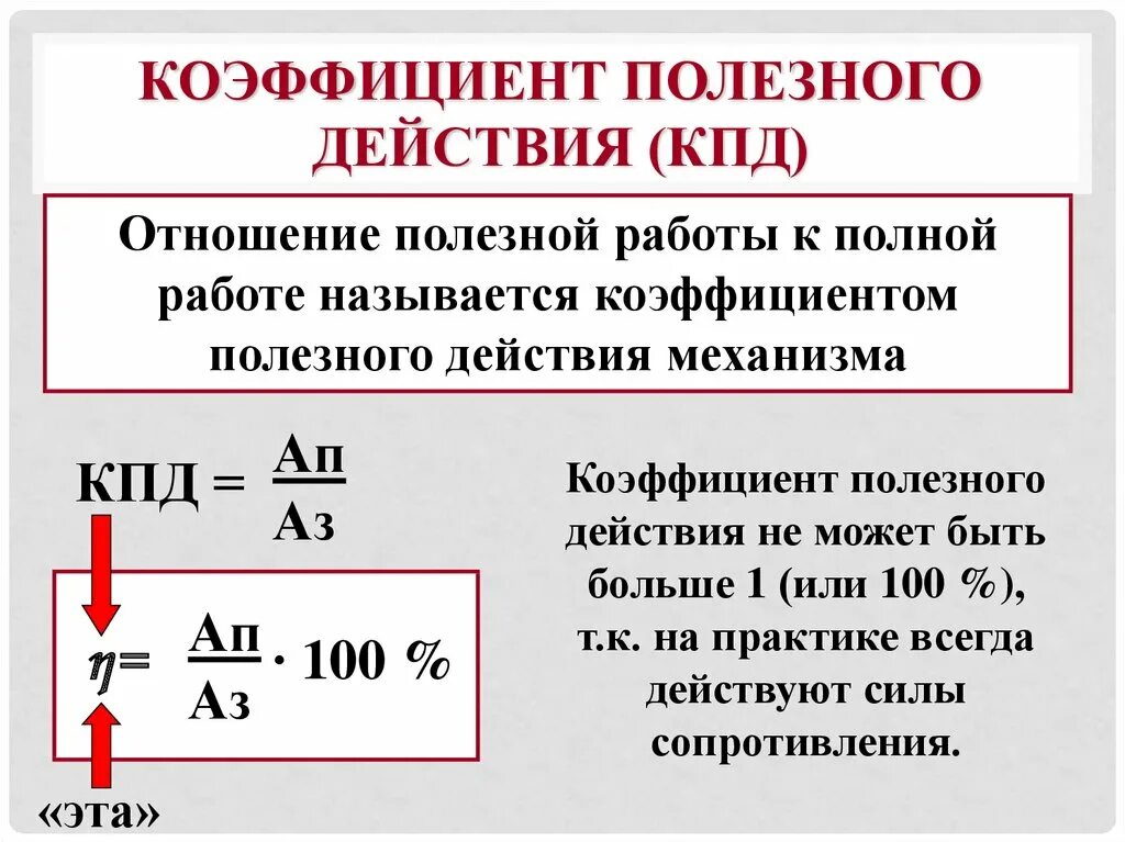 Чему равен коэффициент полезного действия. Коэффициент полезного действия механизма физика 7 класс. Что называется КПД. Как найти КПД В физике 7 класс. Коэффициент полезного действия простых механизмов 7 класс физика.