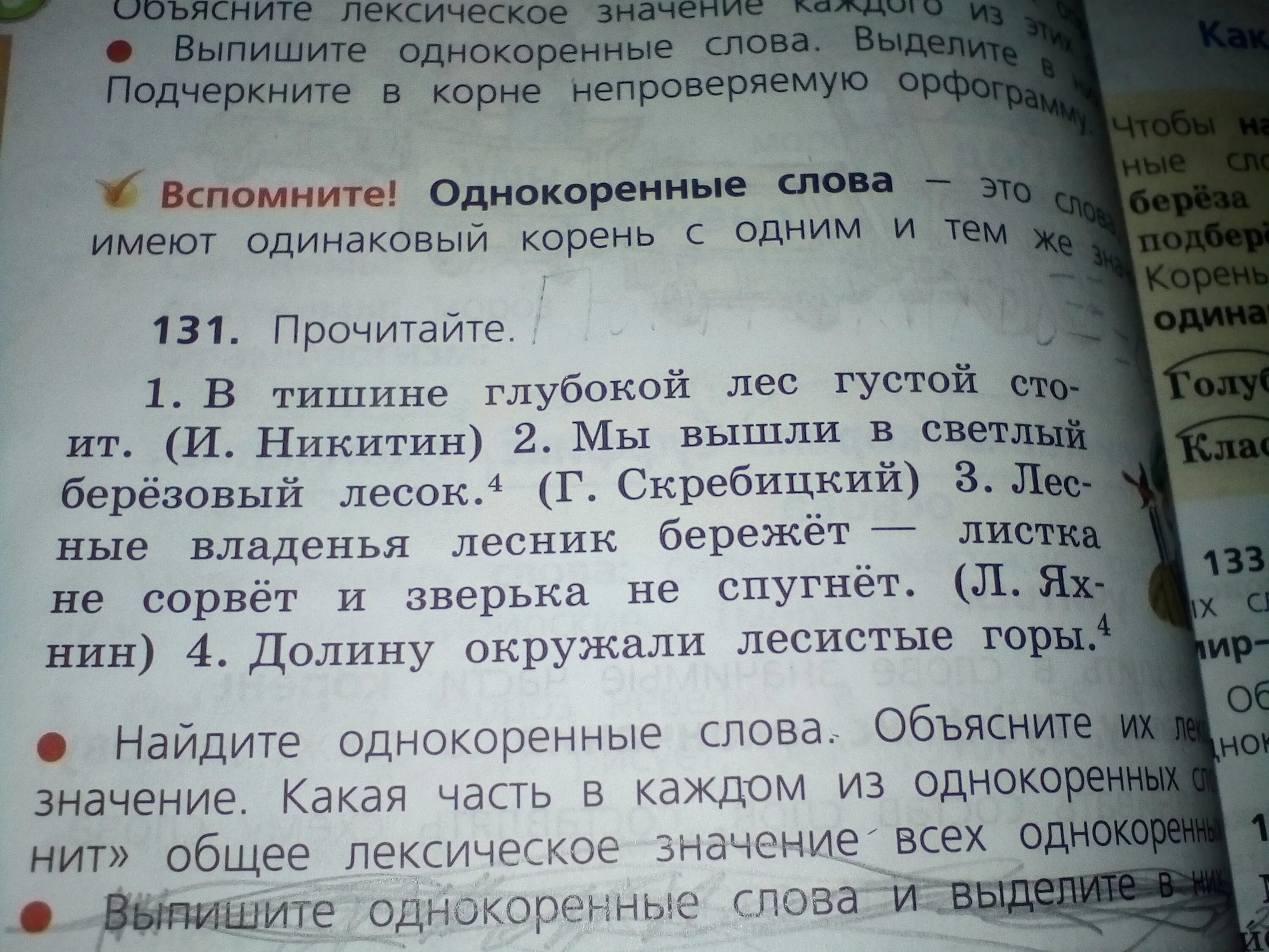 Мы вышли в светлый березовый лесок. В лесной гуще текст