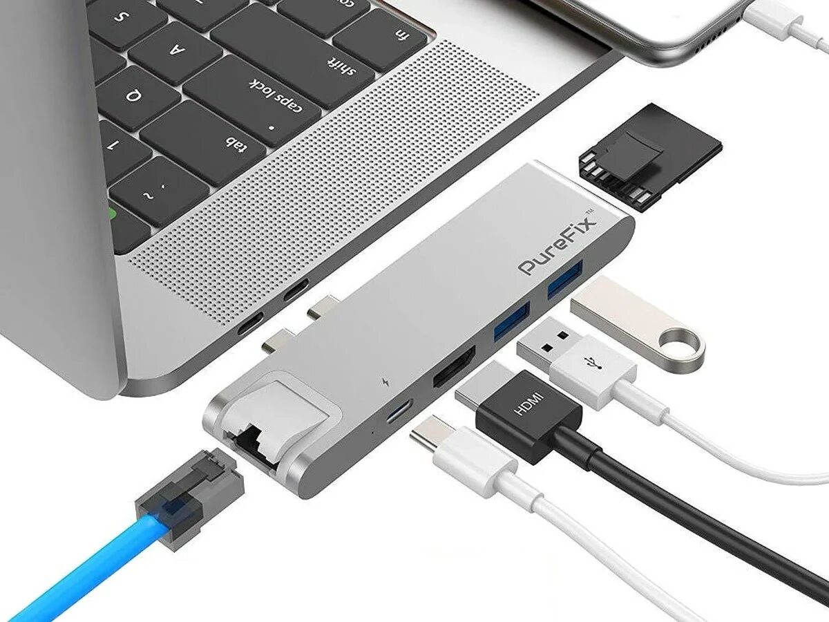 Usb c для macbook. USB Hub MACBOOK Pro. Thunderbolt lan адаптер макбук. Thunderbolt USB Hub. Ugreen 6-in-1 USB C PD Adapter with 4k HDMI.