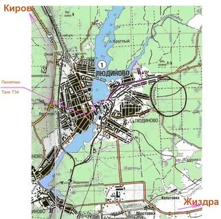 Карта людиново