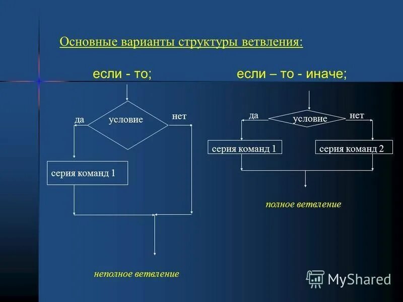 Стандартных вариантах представленных. Структура ветвления. Полное и неполное ветвление. Базовая структура ветвление. Полная структура ветвления.