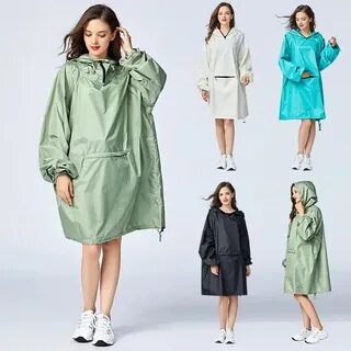 Плащ дождевик с капюшоном женский