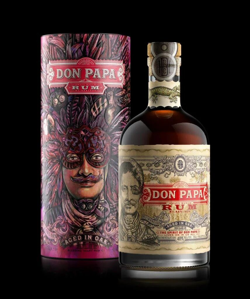 Ром Дон папа. Don Papa Ром этикетка. Don Papa Masskara. Ром Дон папа маскара. Ром папа мама