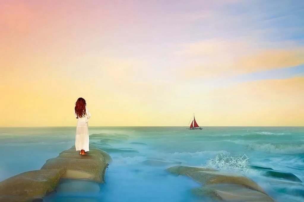 Девочка на море. Мечты о море. Девушка на берегу моря.