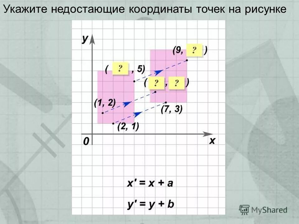 Найти недостающую координату точки