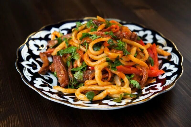 Жареный лагман рецепт приготовления с фото Макароны с курицей и помидорами 17 рецептов