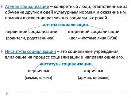 Агенты первичной социализации примеры влияния