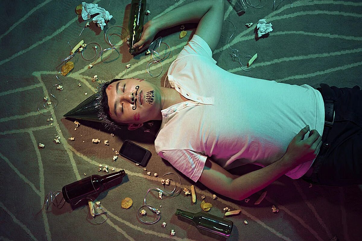 Sleeping drunk night