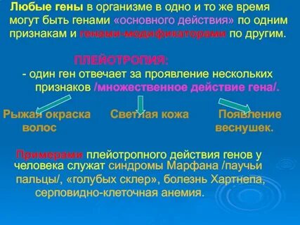 Гены отвечающие за один признак