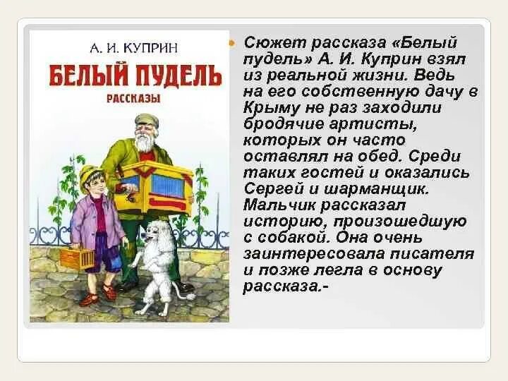 Текст книга сюжет. Произведение Куприна белый пудель 6 класс. Рассказ белый пудель Куприн. Главные герои рассказа белый пудель Куприна. Белый пудель по рассказу а.Куприна.