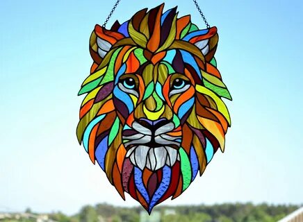 per quanto riguarda fienile Facilitare lion glass art contaminati costruzione na