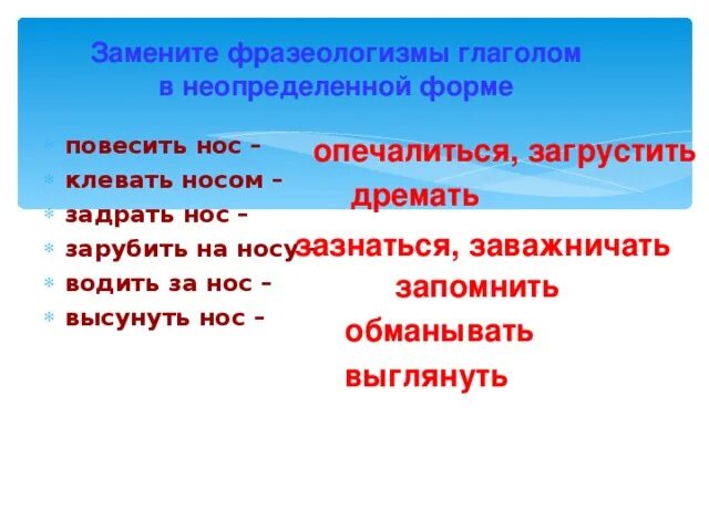 Синоним к фразеологизму нос к носу. Фразеологизмы с глаголами. Замени фразеологизм глаголом в неопределенной форме. Заменить фразеологизмы глаголами. Заменить фразеологизмы глаголами неопределенной формы.