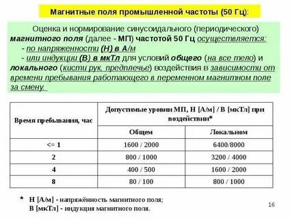 Электромагнитное поле низких частот