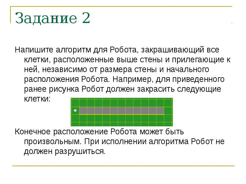 Выше расположенный. Напишите для робота алгоритм закрашивающий все клетки расположенные. Задача 2 напишите алгоритм для робота. Напишите для робота алгоритм. Алгоритм для робота закрашивающего клетки.