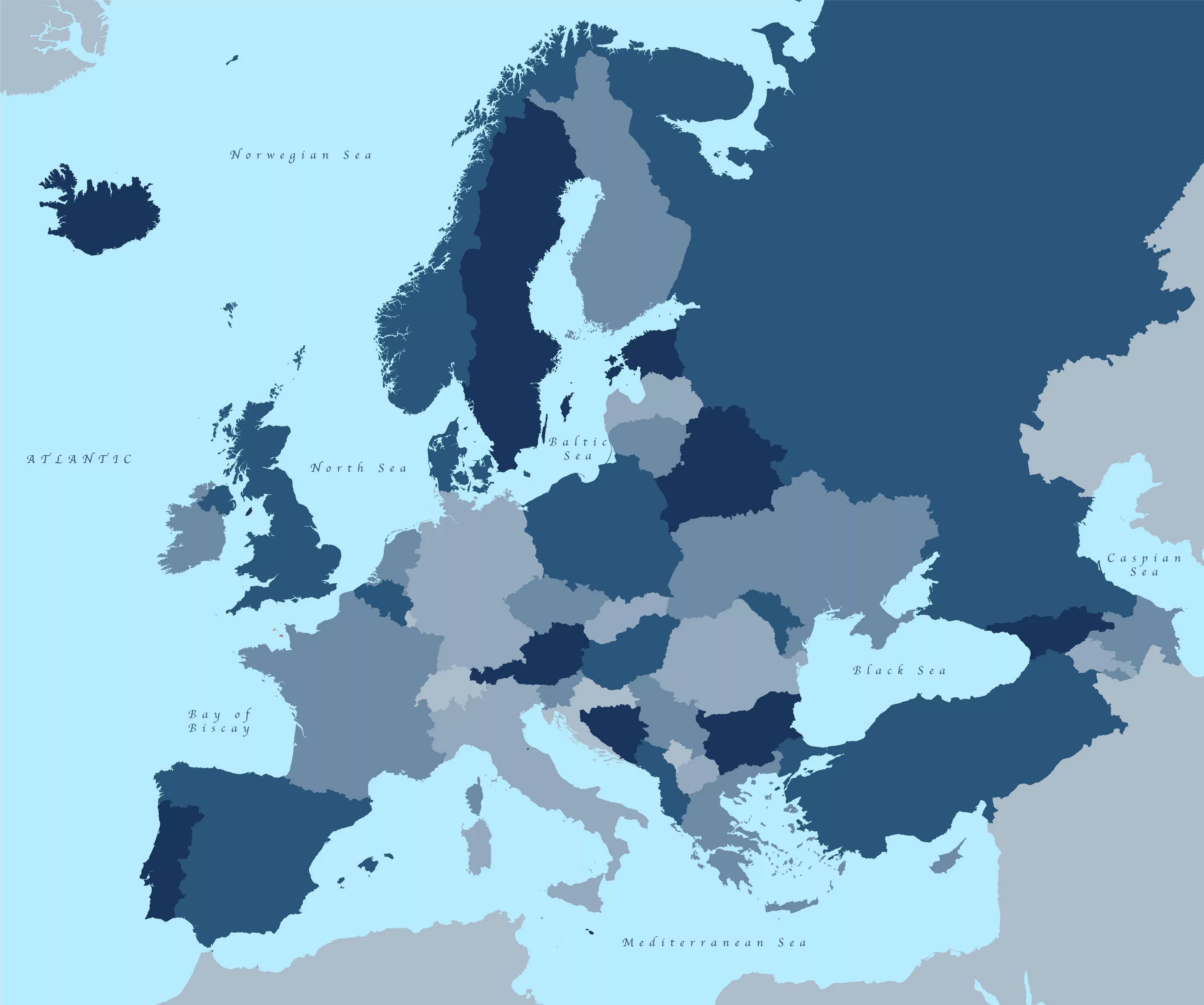 Карта - Европа. Карта Европы красивая. Векторная карта Европы. Карта Европы вектор.