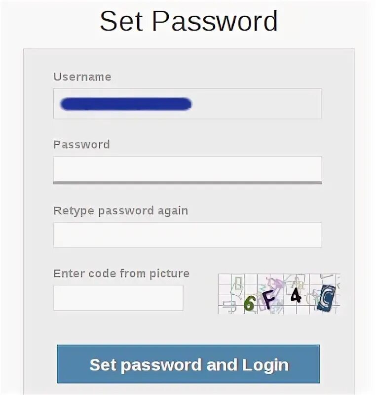Set your password. Set your password