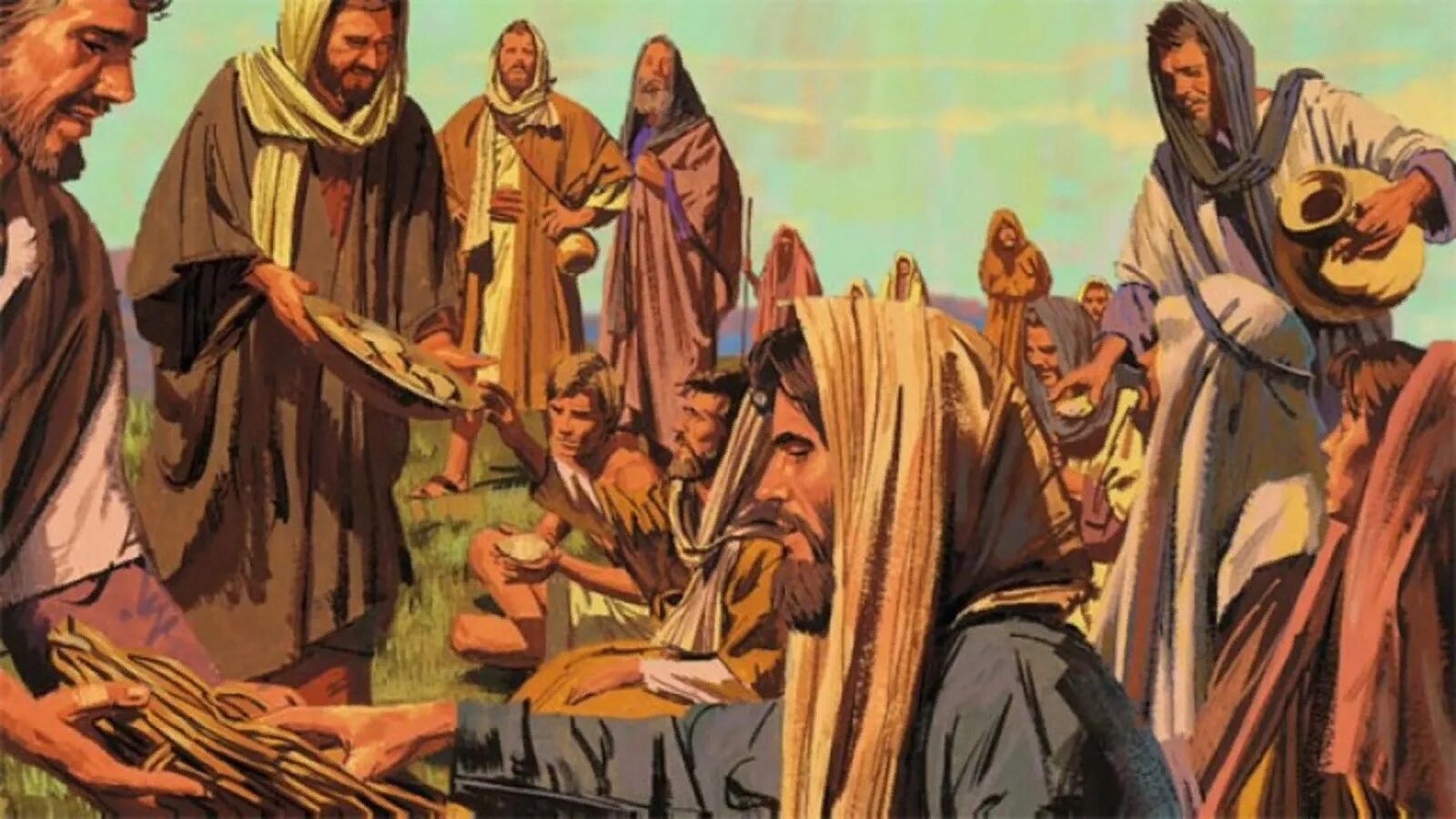 Завет история моисея 2024. Иисус Христос и 5 хлебов. Иисус 5000 люди. Иисус накормил. Иисус накормил 5000 человек.