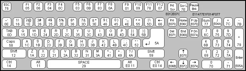 Код нажатых клавиш. Скан-коды клавиш клавиатуры. Нумерация клавиш на клавиатуре. Скан коды клавиатуры PS/2. Скан коды клавиш AHK.