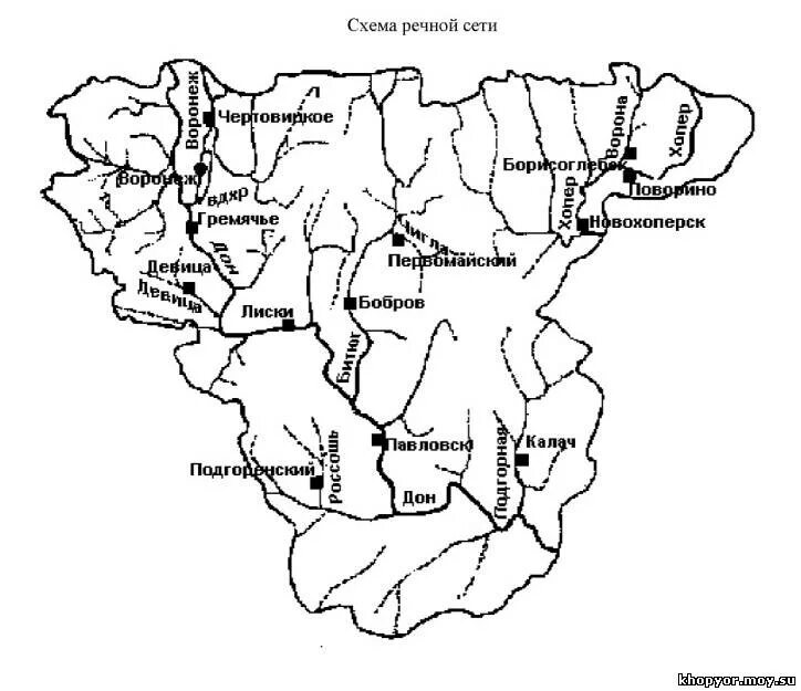 Реки Воронежской области на карте. Контурная карта Воронежской области с реками. Реки Воронежской области карты области. Географическая карта Воронежской области с реками.