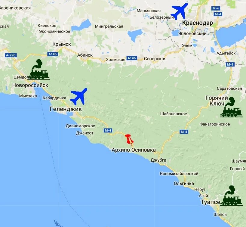 Краснодар архипо осиповка расстояние. Архипо Осиповка на карте Геленджика. Архипо-Осиповка на карте Черноморского побережья. Новороссийск Архипо Осиповка на карте.