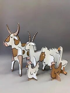 Животные из картона