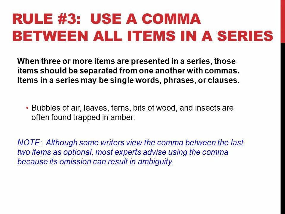 Because comma