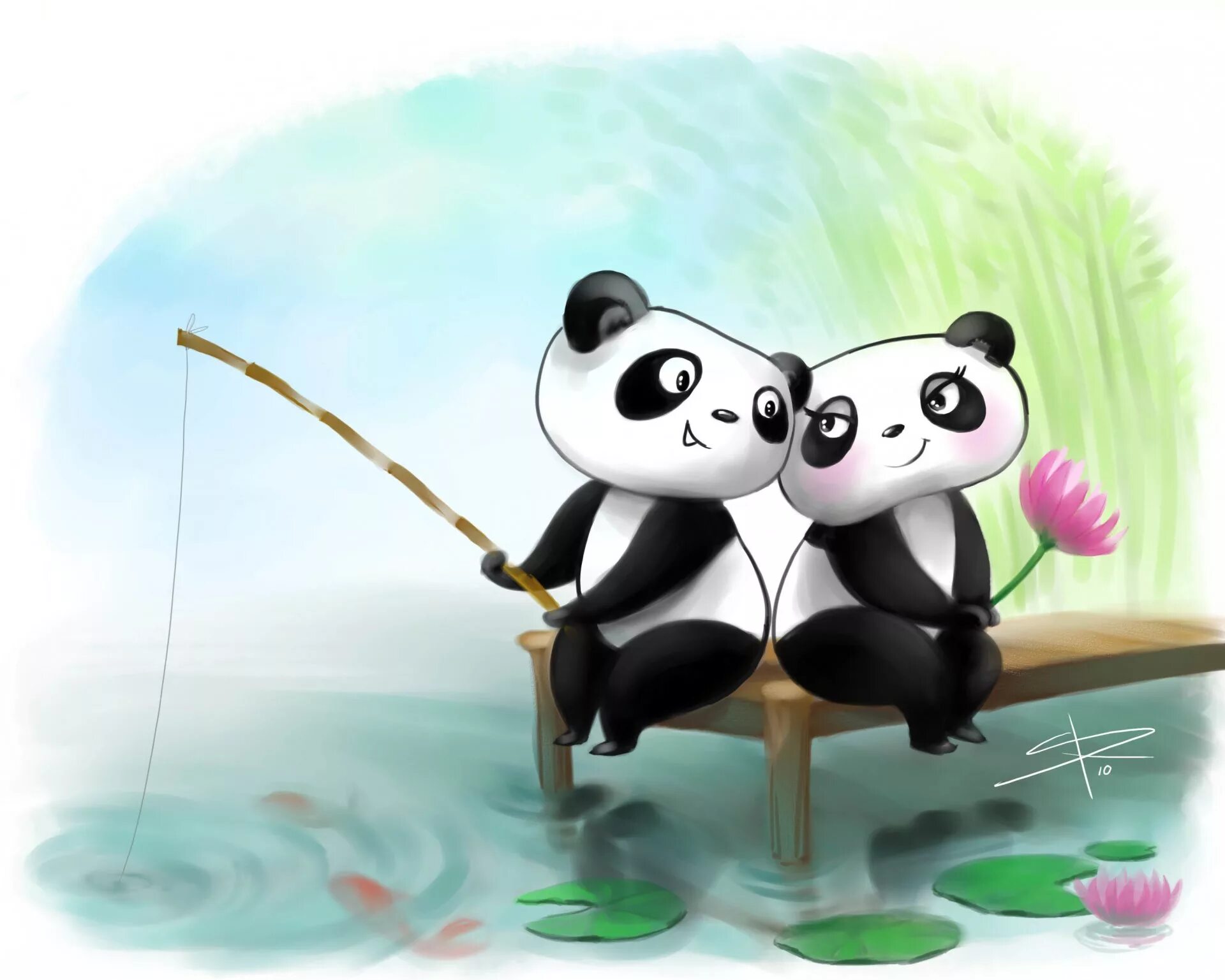 Панда любовь. Картинки про любовь мультяшные. Панда мультяшная. Влюбленные мультяшки.