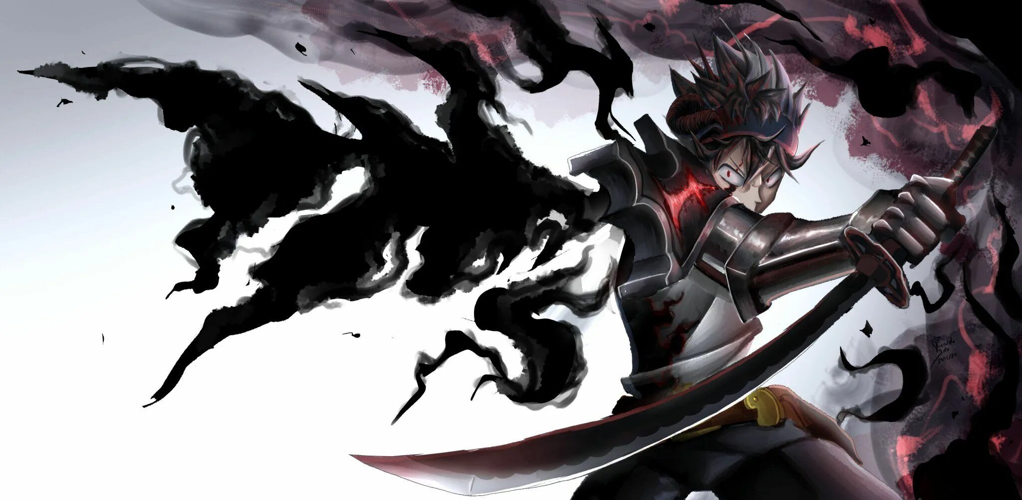 Аста работа. Black clover аста демон.