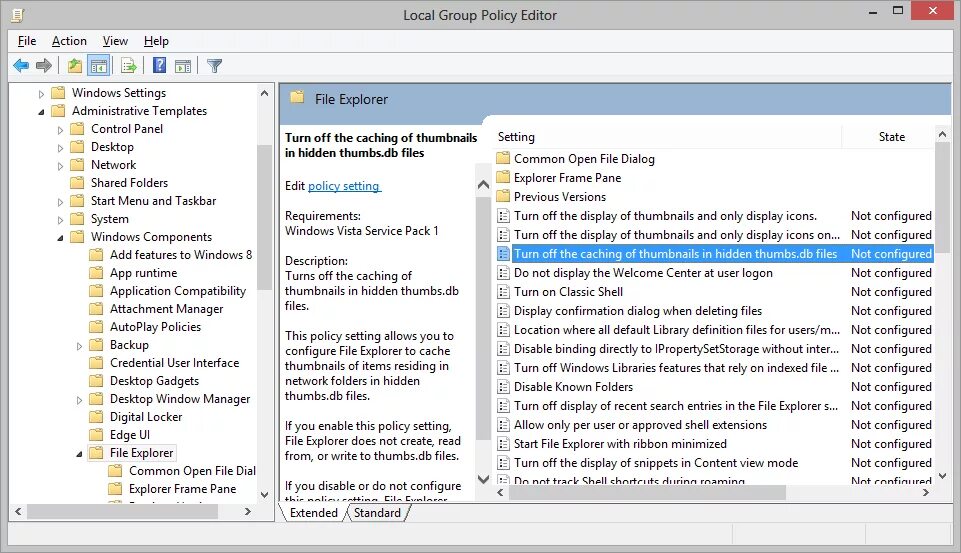 Policy configuration. Thumbs файл. file explorer user windows. user configuration\policies\administrative templates\windows components\windows explorer. thumbs что это за файл.
