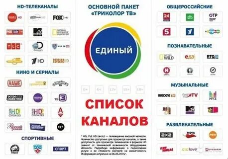 Триколор пакеты каналов оплатить