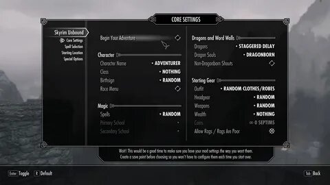 Core setup