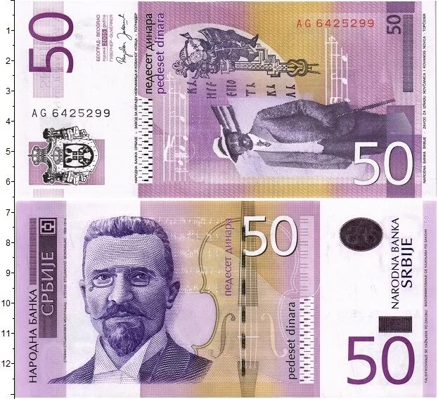 Купюры Сербии. Современные банкноты Сербии. Сербские Динары купюры.
