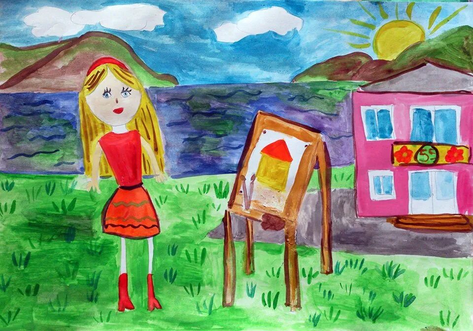Детские рисунки. Рисунок на тему Мои увлечения. Рисунок на тему моё хобби. Рисунки 6 летних детей.