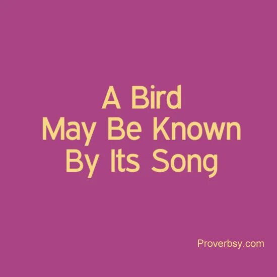 May birds. A Bird May be known by its Song. A Bird is known by its Song. Bird known by its Song. __ Is it ? Its a Bird.