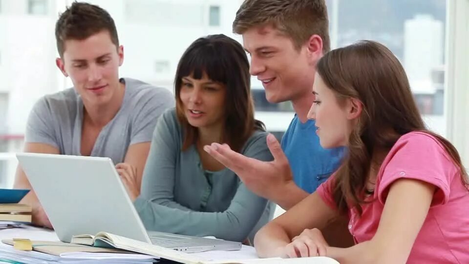 The students their assignments