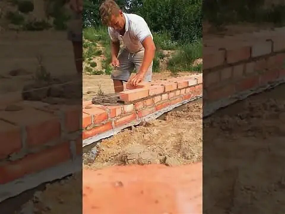 Как выровнять фундамент кирпичом. Кирпичный цоколь. кладка цоколя. выравнивание цоколя фундамента. выравнивание фундамента кирпичной кладкой.
