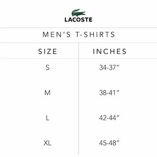 Размерная сетка lacoste