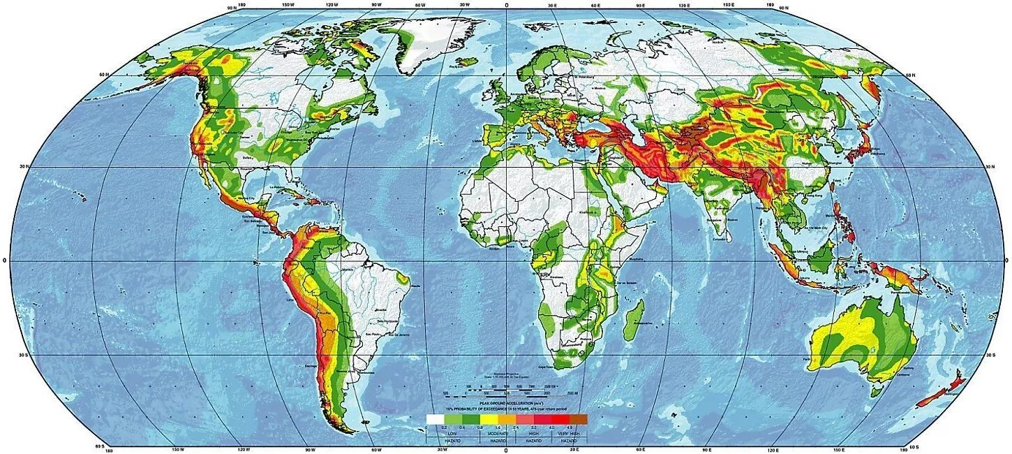 В каких странах вероятны землетрясения. Карта сейсмического районирования земли. Сейсмические активные зоны на карте. Сейсмически активные зоны земли на карте с названиями.